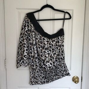 Leopard Print Off-Shoulder Women's Top